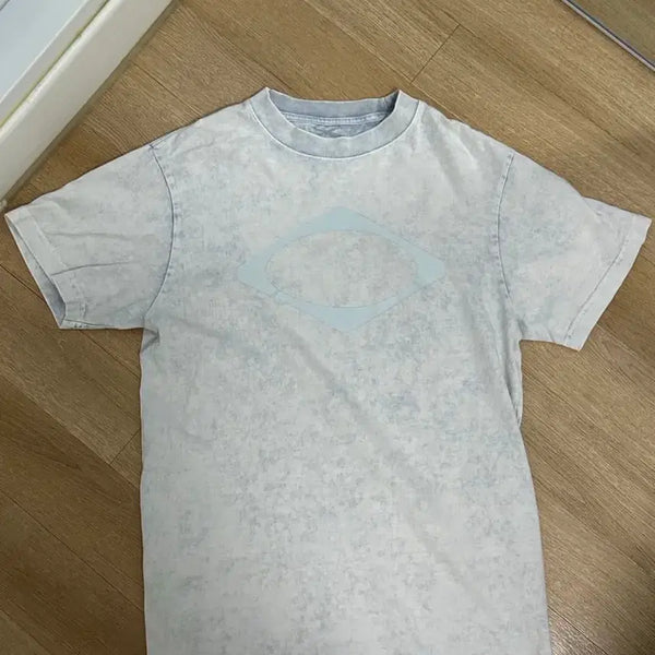 [BUNJANG] Mischief Rhombus Washed Basic T-shirt Bleached Light Blue / 미스치프 롬버스 워시드 베이직 티셔츠 블리치드 라이트 블루