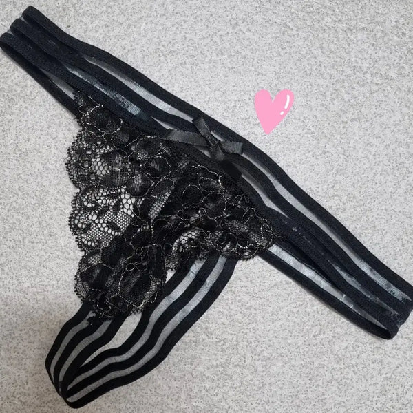 [BUNJANG] Black Band Thong (Used) / 블랙 밴드 티팬티(중고)