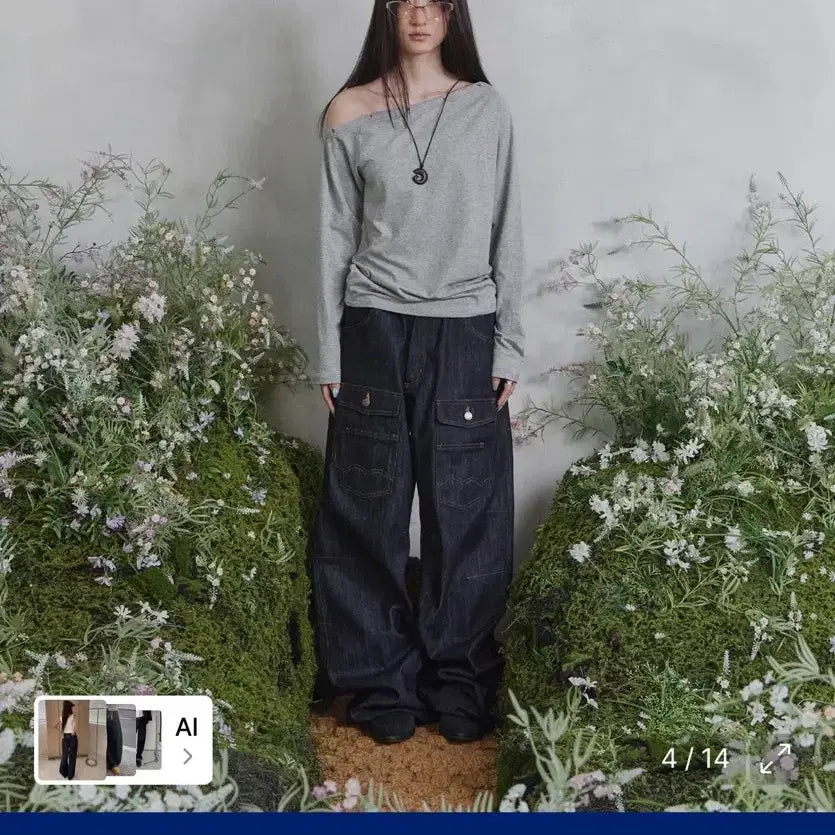 [BUNJANG] Carbonate Magnesium Front Big Pocket Denim Pants / 탄산마그네슘 프론트 빅포켓 데님팬츠