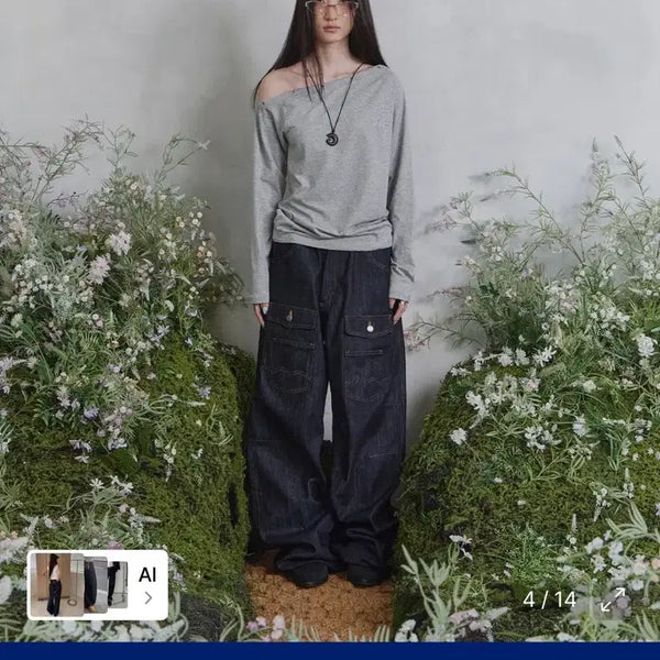 [BUNJANG] Carbonate Magnesium Front Big Pocket Denim Pants / 탄산마그네슘 프론트 빅포켓 데님팬츠