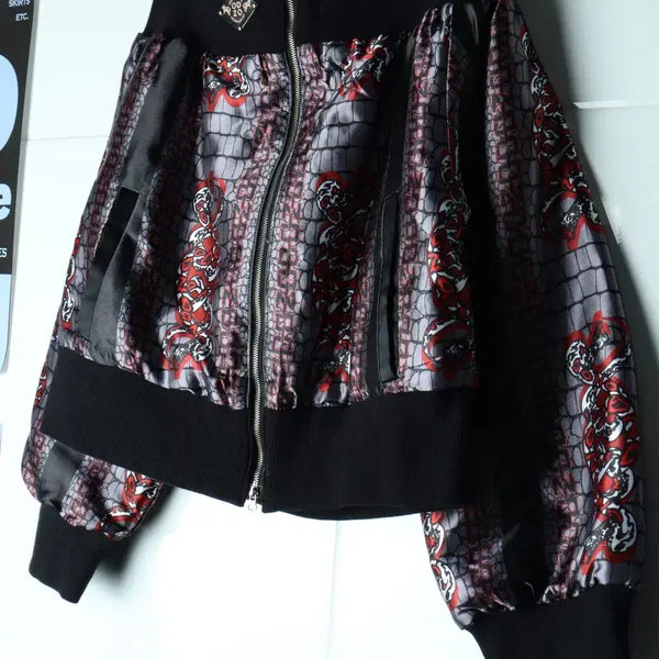 [BUNJANG] W Hooded Zip-Up Windbreaker Jacket / W(F) 어져드 집업 바람막이 점퍼자켓 크롭 프린팅 스트릿-H37750
