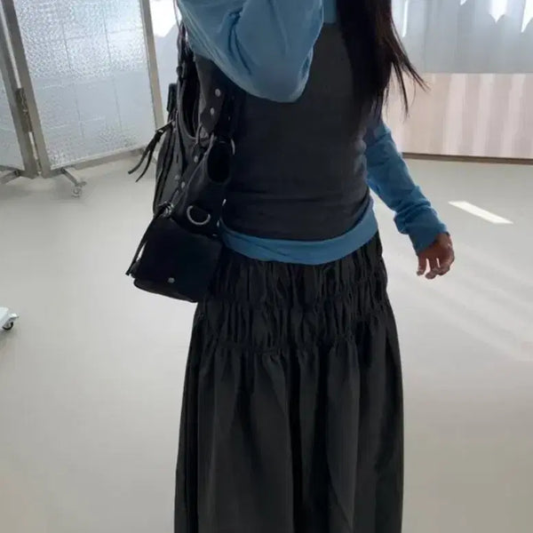 [BUNJANG] Shirring Long Skirt / 셔링 롱 스커트