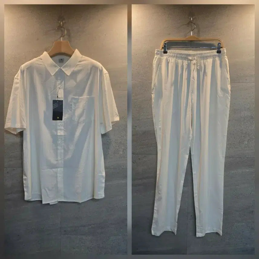 [BUNJANG] TBY White Shirt & Pants Set XL / 미착. TBY 화이트 셔츠 & 팬츠 세트.
