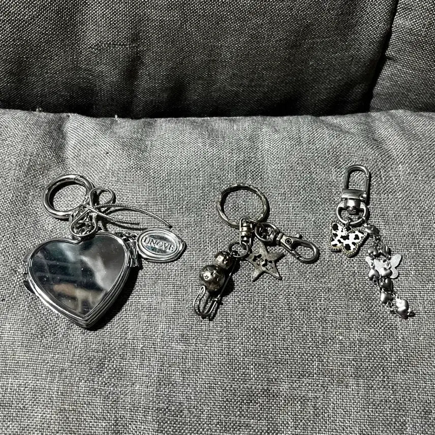 [BUNJANG] Bundle Set Keychains with Heart, Pendant, and Butterfly Charms / [일괄] 키링