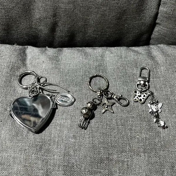[BUNJANG] Bundle Set Keychains with Heart, Pendant, and Butterfly Charms / [일괄] 키링