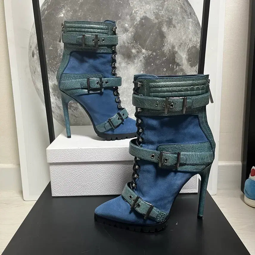 [BUNJANG] Emilio Pucci Crocodile Ankle Boots Size 37.5 / 정품 37.5) 에밀리오 푸치 Emilio Pucci 크로커다일 앵클 부츠