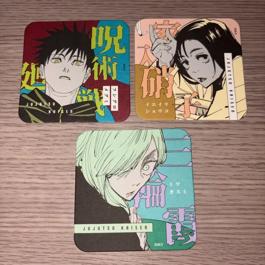 [BUNJANG] Jujutsu Kaisen Original Art Coaster Bundle Set / 주술회전 원화 코스터 3종 일괄