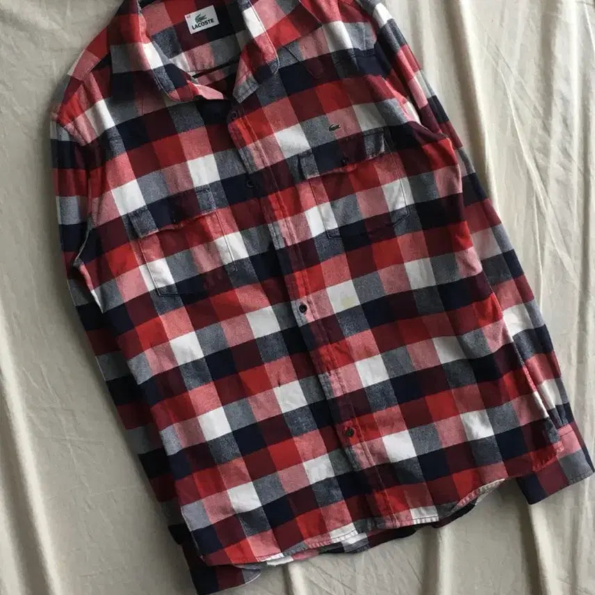 [BUNJANG] Lacoste Check Pattern Cotton Shirt / 라코스테 체크패턴 코튼 셔츠