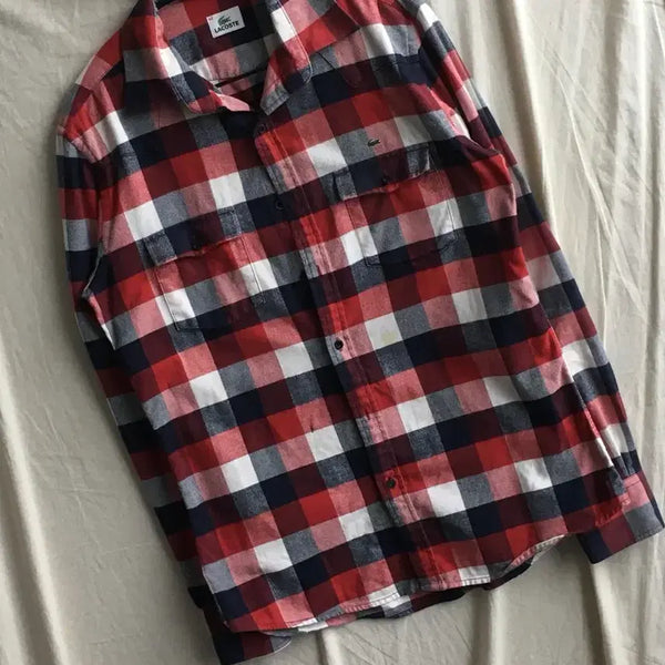 [BUNJANG] Lacoste Check Pattern Cotton Shirt / 라코스테 체크패턴 코튼 셔츠