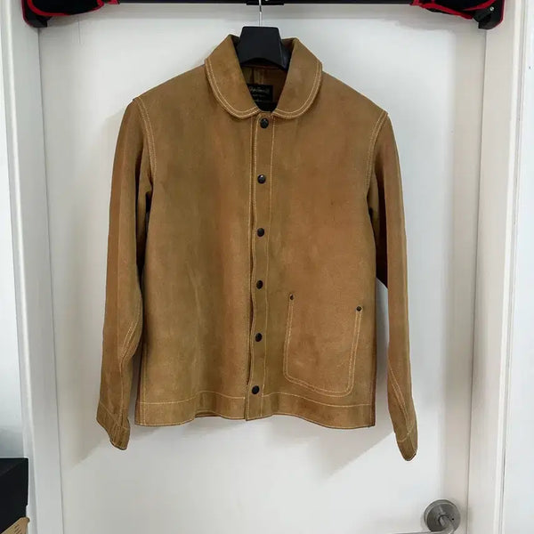 [BUNJANG] Style Eyes Roughout Leather Jacket Beige / style eyes 러프아웃 레더 자켓