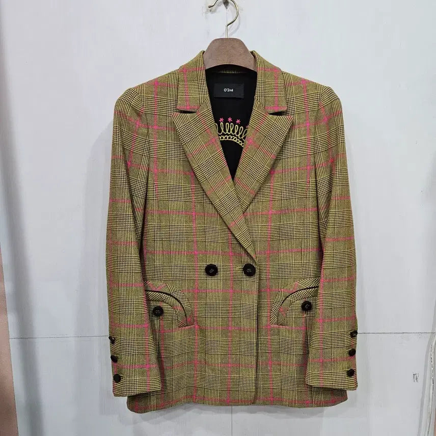 [BUNJANG] O'2nd Double Button Check Jacket / O'2nd 체크 더블 버튼 자켓 82-94-160