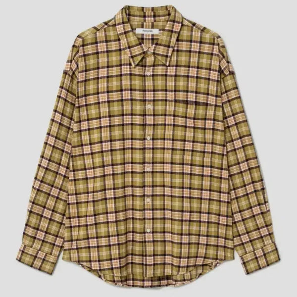 [BUNJANG] 8SECONDS Flannel Oversized Tartan Check Shirt M / 에잇세컨즈 플란넬 오버핏  타탄 체크 셔츠 M