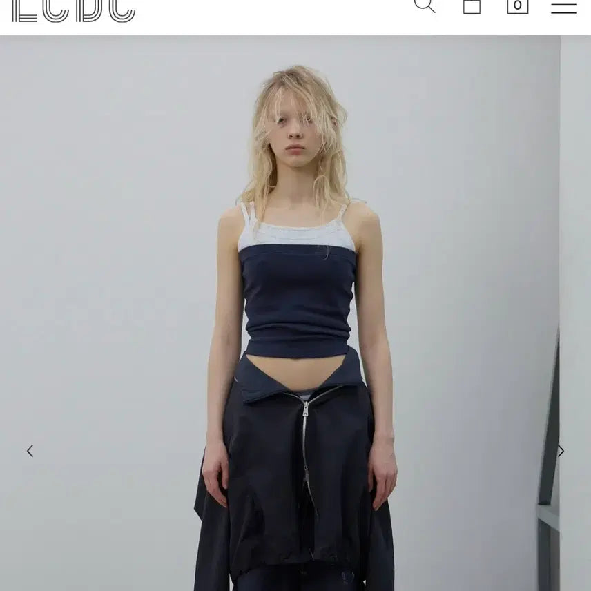 [BUNJANG] LCDC Triple Layered Top Navy S / LCDC 트리플 레이어드 탑 네이비 s
