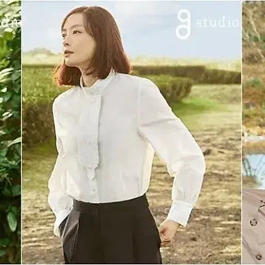 [BUNJANG] Zestudio Silk Blend Blouse Navy / 지스튜디오 실크혼방 블라우스  네이비66