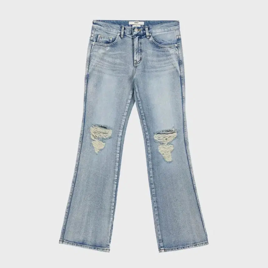 [BUNJANG] Dainitt Ripped Damage Bootcut Denim (Blue, M) / 다이닛 - 립브드 데미지 부츠컷 데님 (블루 M사이즈)