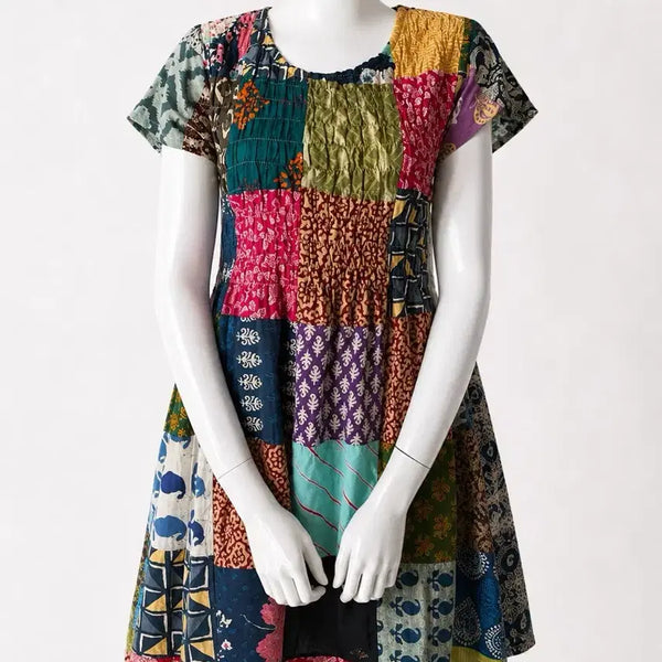[BUNJANG] Bohemian Ethnic Patchwork Dress / 모리걸 보헤미안 에스닉 패치워크 원피스