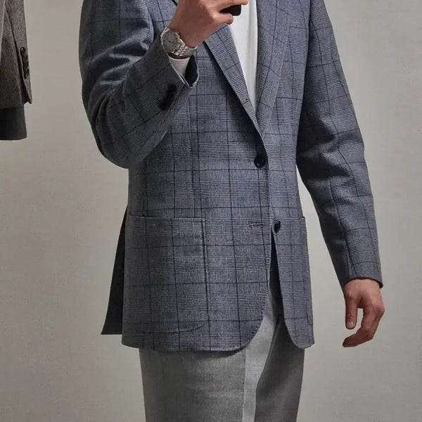 [BUNJANG] Ring Jacket Glen Check Full Canvas Single Breasted Blazer / 링자켓 글렌체크 자켓 48 마에스터 링마에 등급