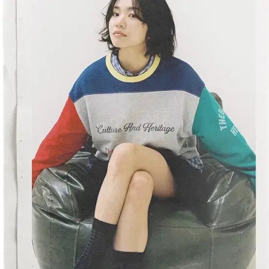 [BUNJANG] The Barnnet Color Block Sweatshirt / 더바넷 thebarnnet 컬러 블록 맨투맨