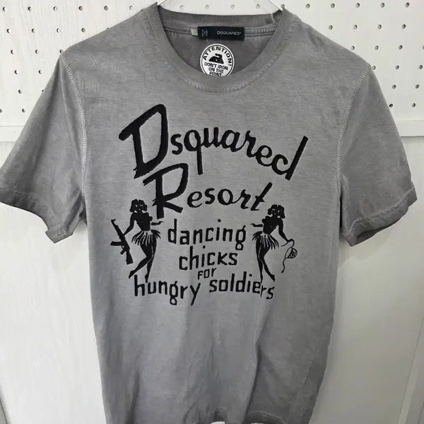 [BUNJANG] Dsquared2 Resort Dancing Chicks T-Shirt Grey / 디스퀘어드2 리조트 댄싱칙스 반팔티 그레이