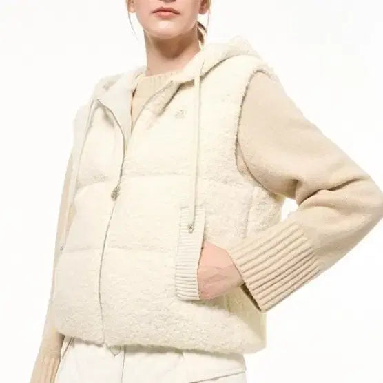 [BUNJANG] Time Alpaca Blend Goose Down Vest / 타임 알파카 블렌드 구스 다운 베스트  F