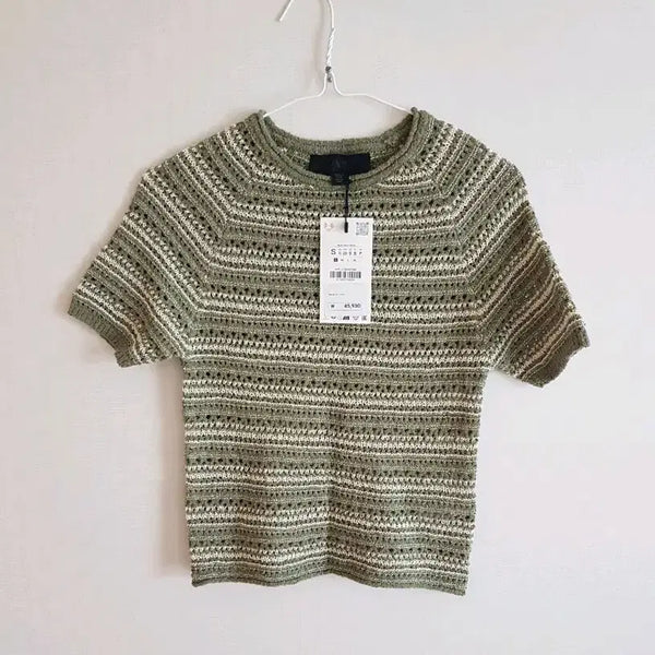 [BUNJANG] Zara Knit Short Sleeve Top / 자라 니트 반팔 새상품