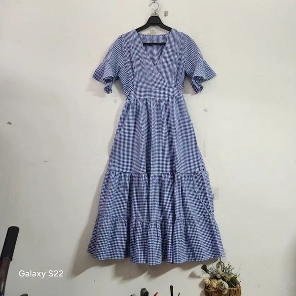 [BUNJANG] Check Pattern Frill Dress / 체크 패턴 프릴 원피스