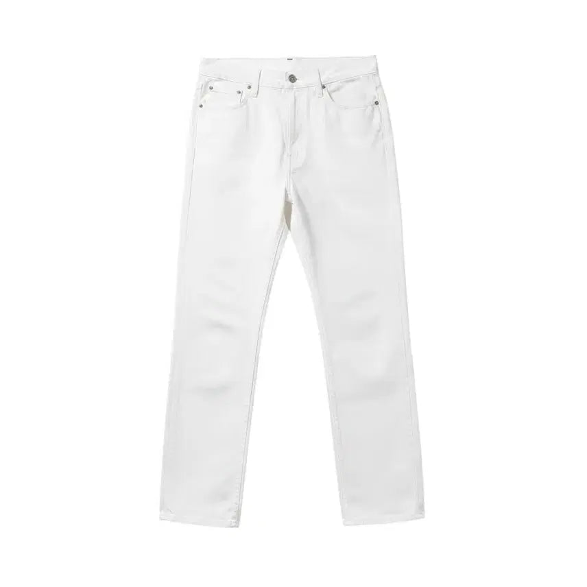 [BUNJANG] Women's Simple White Cotton Pants (Size M) / 여성M/ 심플리 화이트 코튼팬츠 A-104