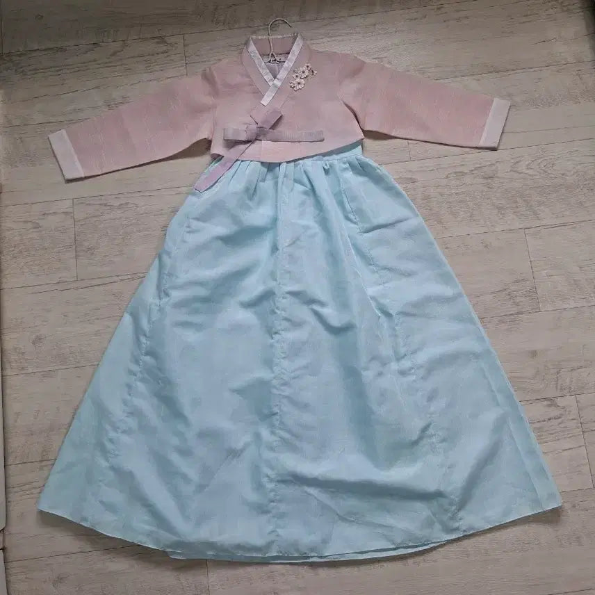 [BUNJANG] Children's Hanbok Pink/Sky Blue / 아동 한복 핑크/하늘 8호