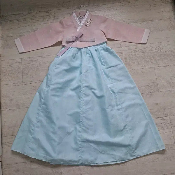 [BUNJANG] Children's Hanbok Pink/Sky Blue / 아동 한복 핑크/하늘 8호