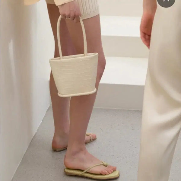 [BUNJANG] Remel Mini Shopper Bag Croc Ivory / 레멜 미니 쇼퍼백 크로커 아이보리