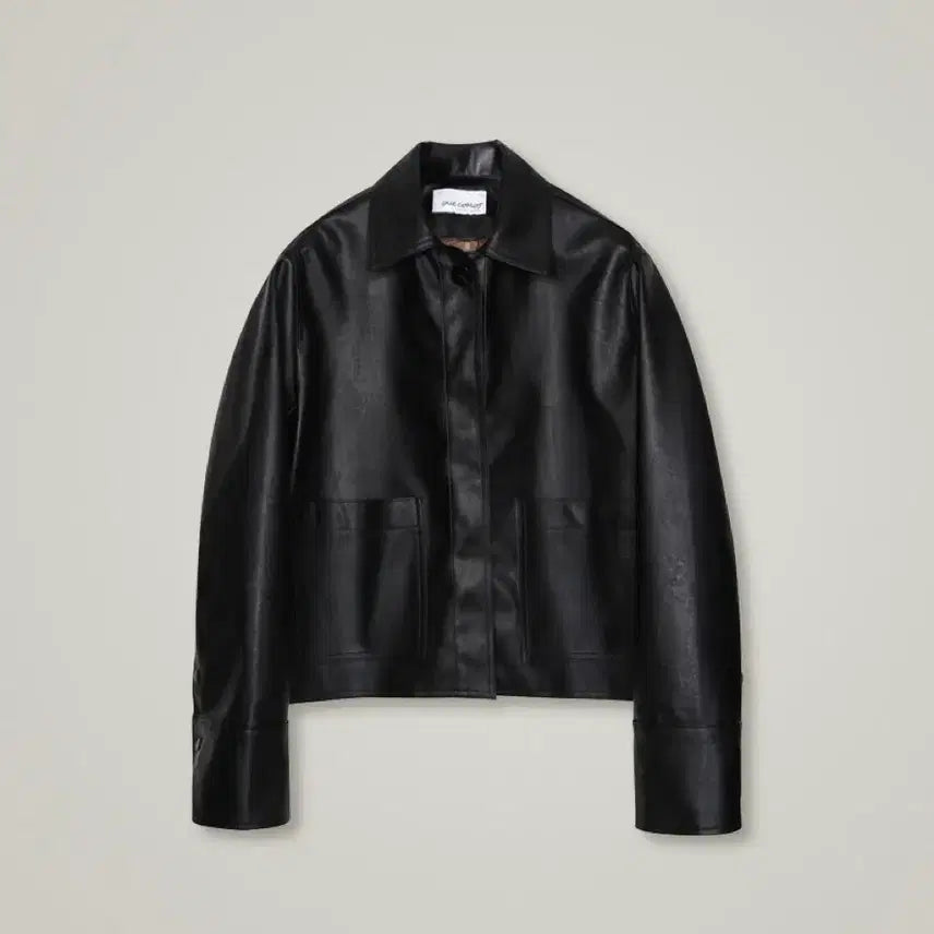 [BUNJANG] Our Cosmos 243 One-Button Leather Short Jacket Black / 아워코모스 243 원버튼 가죽 숏 자켓 블랙