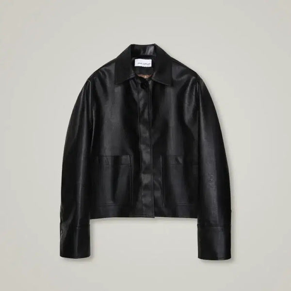 [BUNJANG] Our Cosmos 243 One-Button Leather Short Jacket Black / 아워코모스 243 원버튼 가죽 숏 자켓 블랙