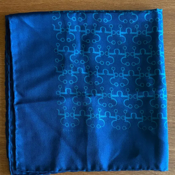 [BUNJANG] Hermès Vintage Silk Pocket Square Scarf Navy / 빈티지 에르메스 실크 포켓스퀘어 / 쁘띠 스카프 (네이비)