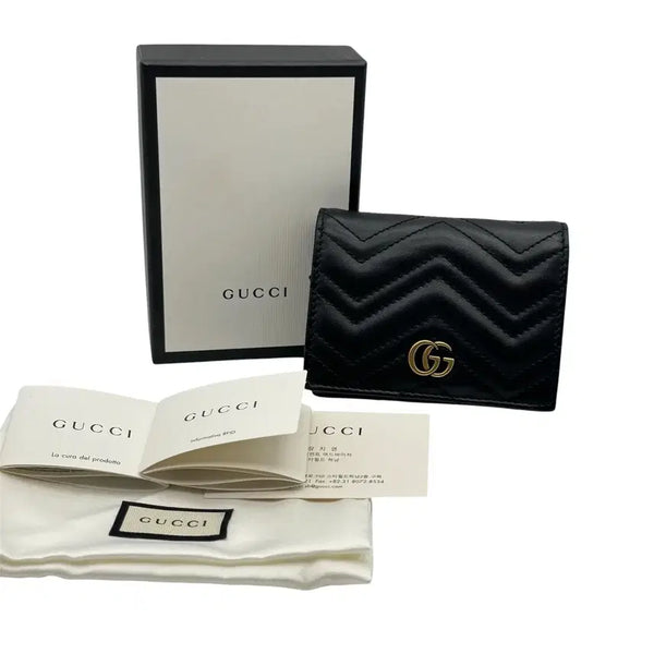 [BUNJANG] Gucci GG Marmont Bi-fold Wallet Black / 구찌 GG 마몽 반지갑 블랙