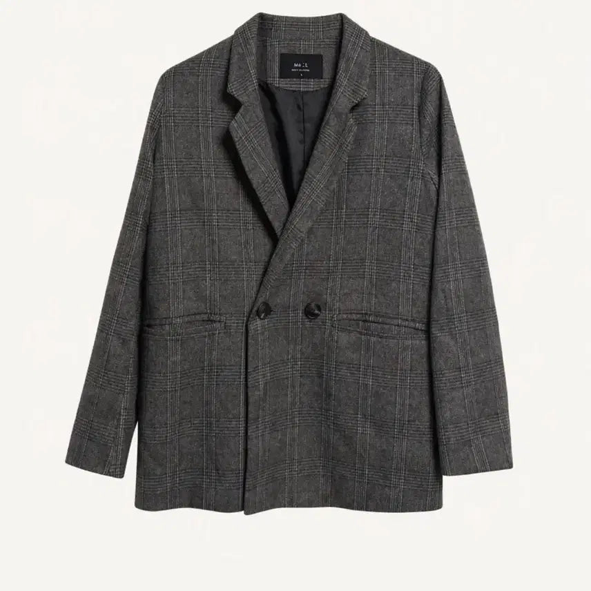 [BUNJANG] Classic Double Breasted Check Blazer / 얇은 체크자켓