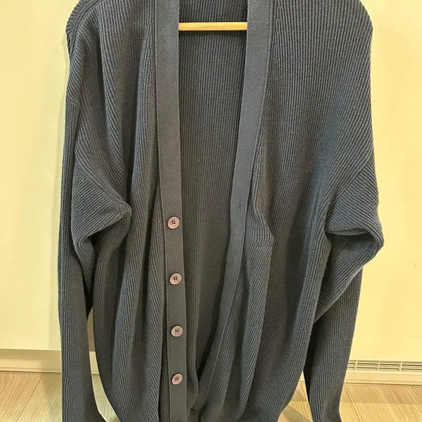 [BUNJANG] Beaker Navy Oversized Cardigan / 비이커 네이비 가디건 오버핏