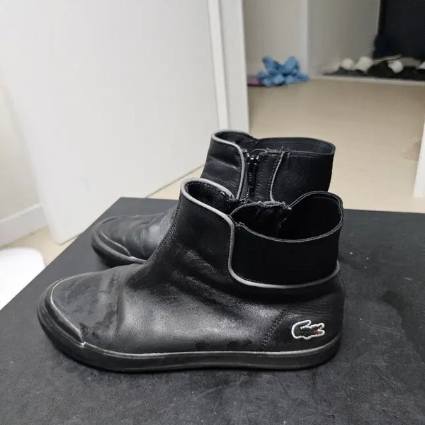 [BUNJANG] Lacoste Black Leather Boots 4UK / 라코스테 블랙 가죽 부츠 4UK 상태좋음
