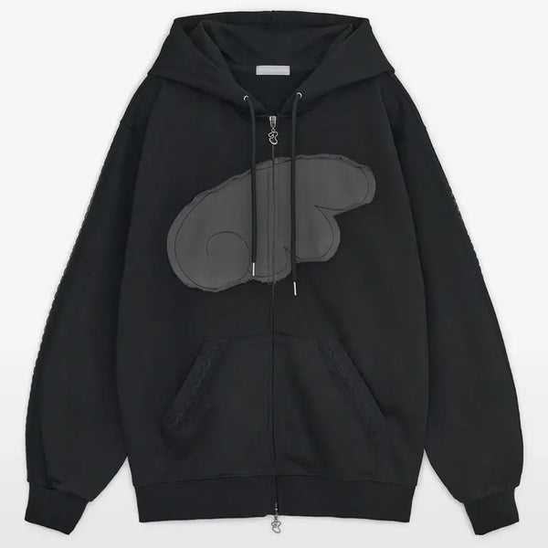 [BUNJANG] Hug Your Skin Angel Wing Hoodie Zip-Up / 1회착용!)허그유어스킨 엔젤 윙 후드집업