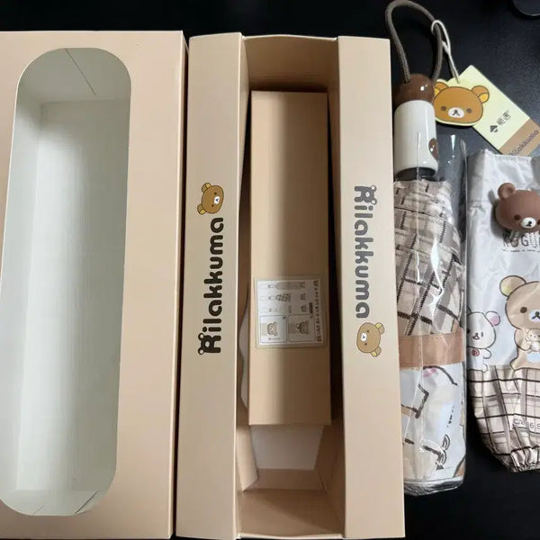 [BUNJANG] Rilakkuma 3-Section Folding Automatic Umbrella / 리락쿠마 3단 접이식 자동 우산