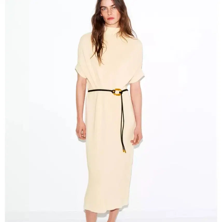 [BUNJANG] Zara Belted Knit Dress S / 새상품 자라 벨트 니트 원피스 S