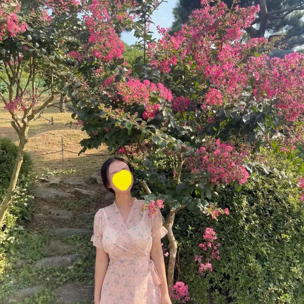 [BUNJANG] Floral Wrap Mini Dress / 여성스러운 플로럴 랩 원피스
