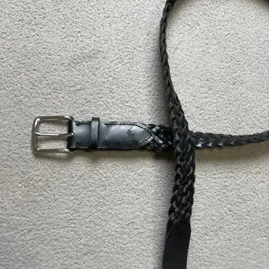 [BUNJANG] Polo Cable Knit Belt Black / 폴로 꽈배기 벨트