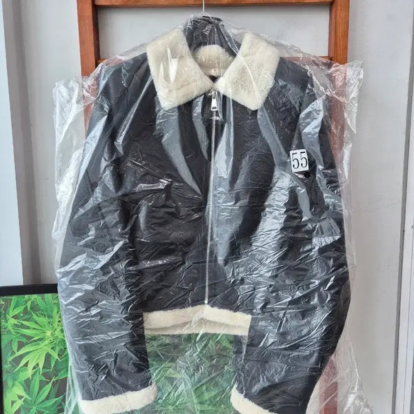 [BUNJANG] ENC Faux Fur Lined Leather Jacket Black / (연휴특가 새상품)ENC 무스탕 자켓 블랙