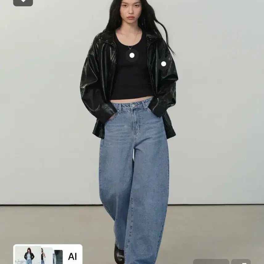[BUNJANG] MUDIDI Women's Curved Denim Pants / 무탠다드 우먼즈 커브드 데님 팬츠 30