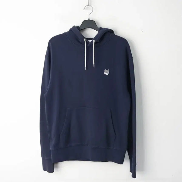 [BUNJANG] Maison Kitsuné Grey Fox Head Patch Hoodie Navy (Size L) / 100/메종키츠네 그레이 폭스헤드 패치 후드티
