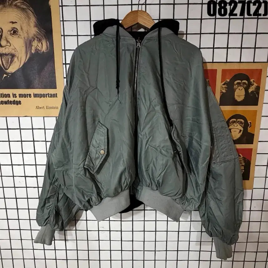 [BUNJANG] Reversible Hooded Bomber Jacket / 항공 점퍼 리버시블 후드 일체형 0827