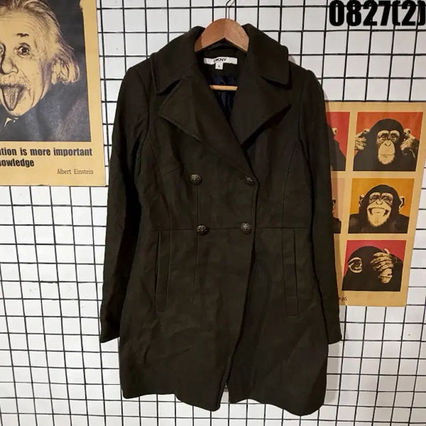 [BUNJANG] DKNY Double-Breasted Coat Dark Brown Size 6 / DKNY 더블 코트 다크 브라운 6 0827