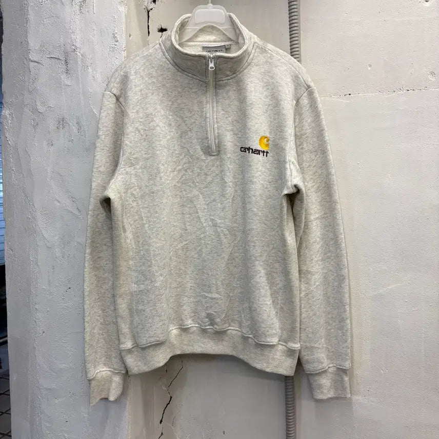 [BUNJANG] Carhartt Spell Logo Half Zip Sweatshirt / 칼하트 스펠로고 반집업 맨투맨