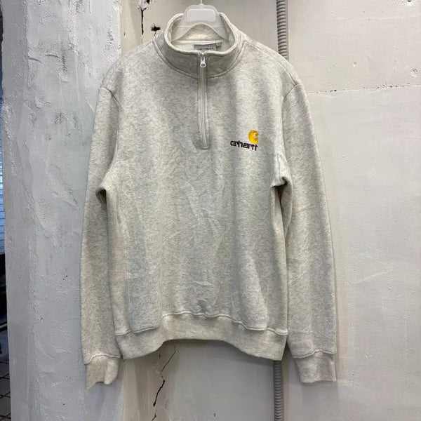[BUNJANG] Carhartt Spell Logo Half Zip Sweatshirt / 칼하트 스펠로고 반집업 맨투맨