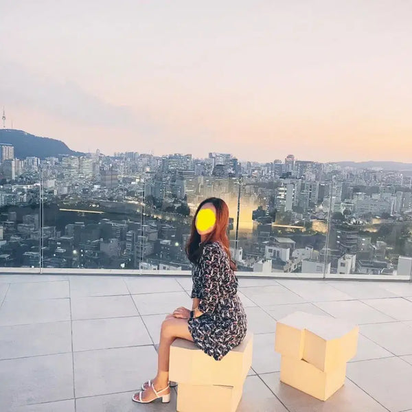 [BUNJANG] Navy Pattern One-Piece Dress / 네이비 패턴 원피스